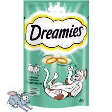 Dreamies подушечки для кошек с кроликом 60 г.