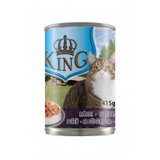 Консервы King Cat Liver для взрослых кошек с печенью 415г 