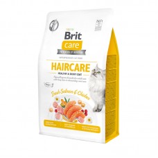 Brit Care Cat GF Haircare Healthy & Shiny Coat гипоаллергенный ,беззерновой корм для взрослых кошек Красивая кожа и шерсть.
