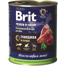 Brit Premium By Nature консервы с говядиной и сердцем для всех собак 850 г.