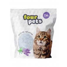 FOUR PETS силикагелевый наполнитель (лаванда) 7.6 л